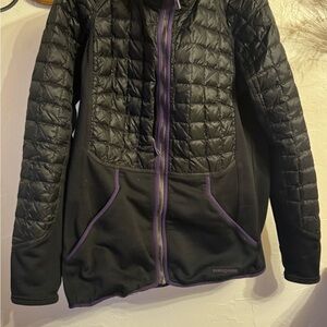 Patagonia Black Jacket with Purple Trim